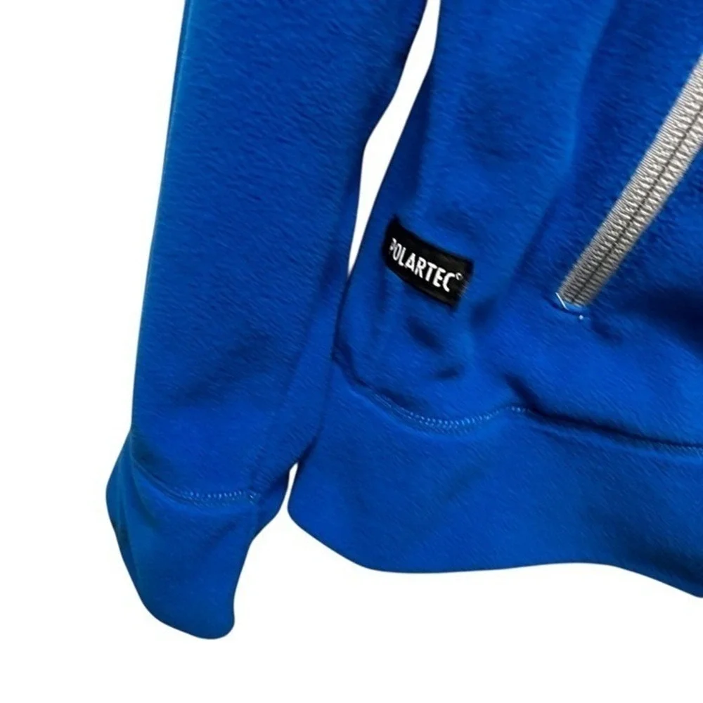 Aigle Polartec Fleece Jacket Mens Large Blue Full Zip Mock Neck Outdoor Hiking
